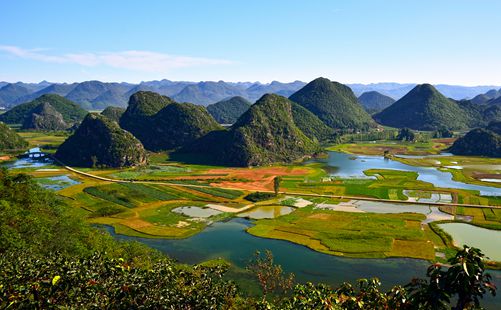 普者黑景区风景俯瞰-云南旅游-重庆中青旅